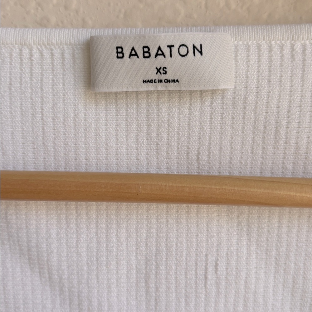Babaton White Ribbed Crop Top - Picture 5 of 9